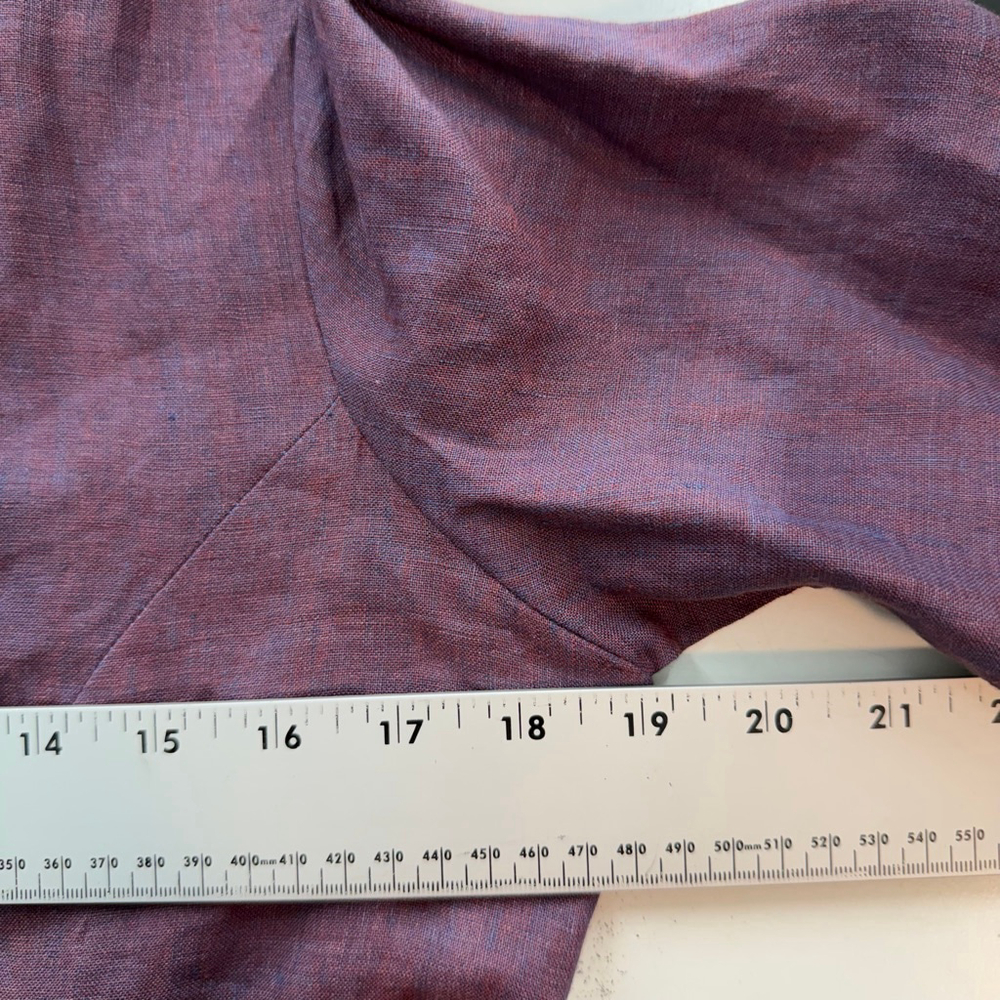Vintage Inspired Embroidered Linen Blend Blouse Cottagecore Boho Dark Academia M - Picture 9 of 11